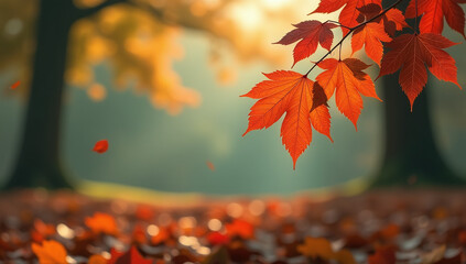 autumn leaf colors fall softly moody landscape warm tones shades red green