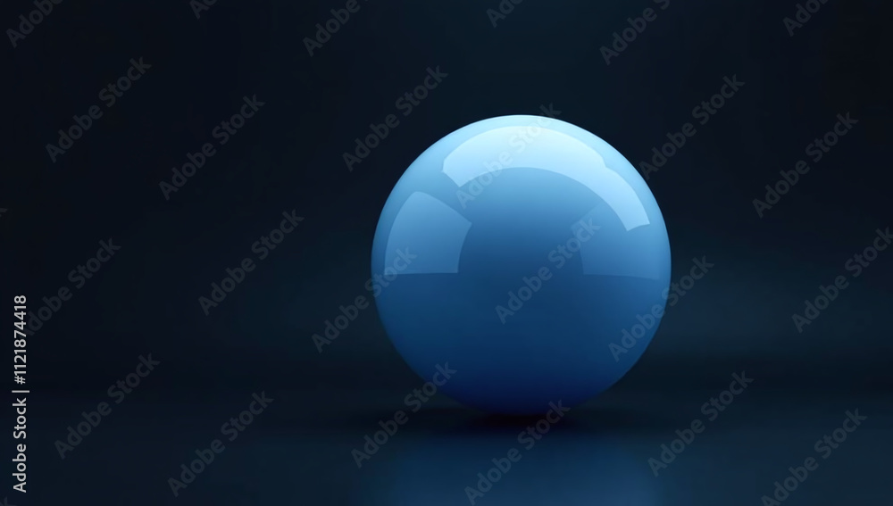 Aufkleber blue white sphere simple minimalist abstract look dark black background subtle color gradient