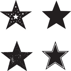 Set of Stars Silhouette icon