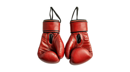 A pair of leather boxing gloves Isolated on transparent background