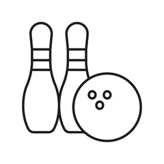 bowling line icon with white background vector stock illustration
