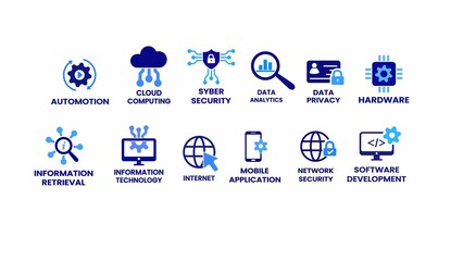 Data analytics icon set, Information Technology more different icon, Programming technology icon set.