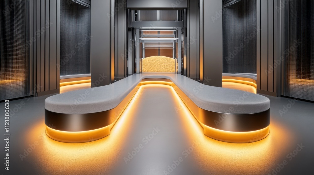 Poster a high-tech milling process where corn kernels are transformed into ultra-fine flour