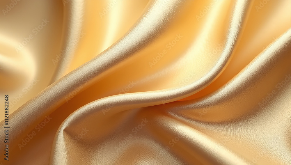 Poster smooth silk fabric features warm golden abstract background subtle grainy