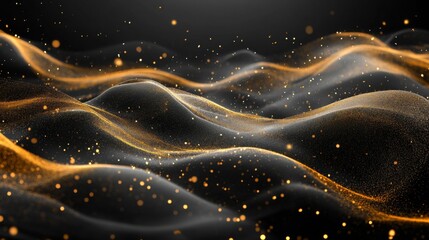 Golden Abstract Waves Background