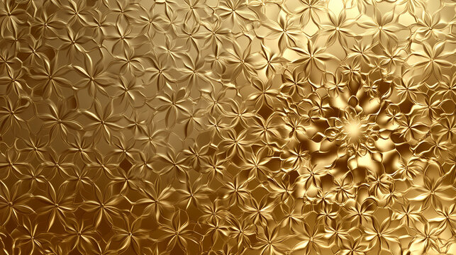 Luxurious gold metallic texture with intricate pattern, shimmering bright with warm rich tones, evoking opulence and. Auric. Illustration