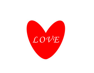 red heart on a white background, 