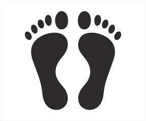human foot prints simple bare feet print symbol silhouette footstep icon