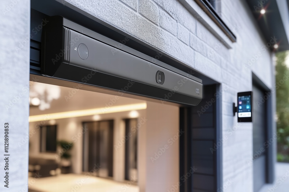 Poster smart garage mechanism with remote access and modern design for easy home entry