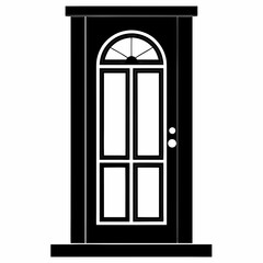 Door silhouette with white background