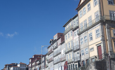 Colorful Facades of Porto Buildings in Portugal