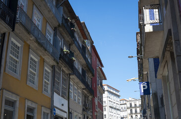 Colorful Facades of Porto Buildings in Portugal