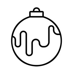 Christmas ball icon for web. Outline style