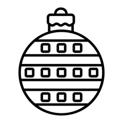Christmas ball icon for web. Outline style
