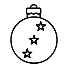 Christmas ball icon for web. Outline style