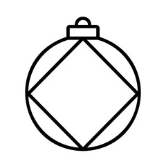 Christmas ball icon for web. Outline style