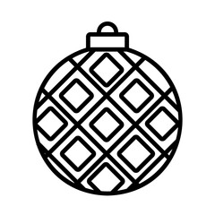 Christmas ball icon for web. Outline style