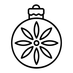 Christmas ball icon for web. Outline style