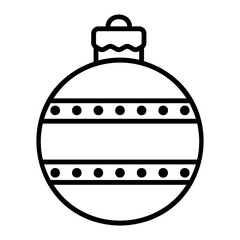 Christmas ball icon for web. Outline style
