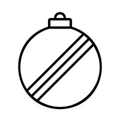 Christmas ball icon for web. Outline style