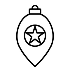 Christmas ball icon for web. Outline style