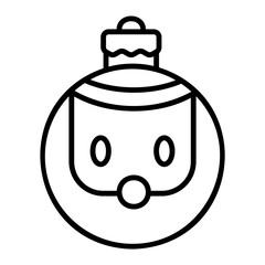 Christmas ball icon for web. Outline style