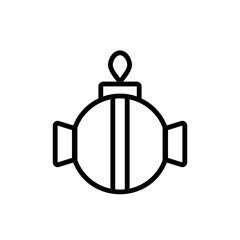 Christmas ball icon for web. Outline style