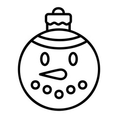 Christmas ball icon for web. Outline style