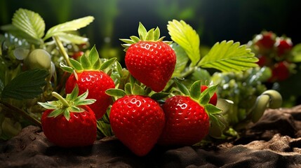 A photo of a strawberry plant