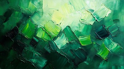 Abstract Painting brushstrokes with variation pantones of green


