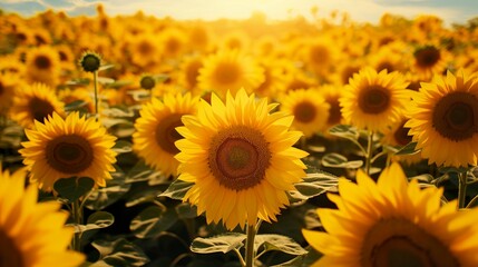 Fototapeta premium A photo of a sunflower field