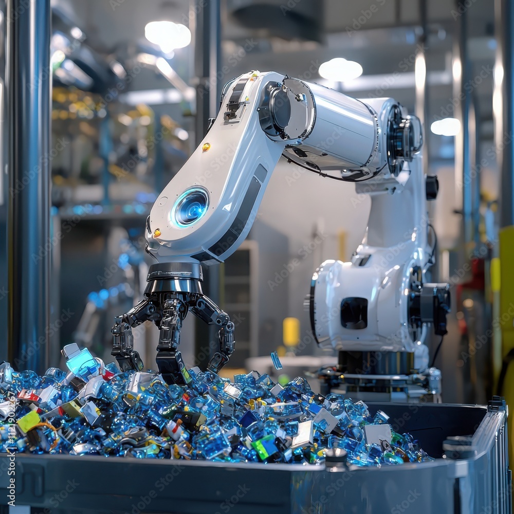 Poster innovative smart waste sorting robotics revolutionizing the circular economy in urban environments f