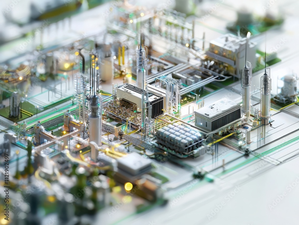 Poster visualizing smart energy grid systemsinterconnected power solutions in modern infrastructure technol