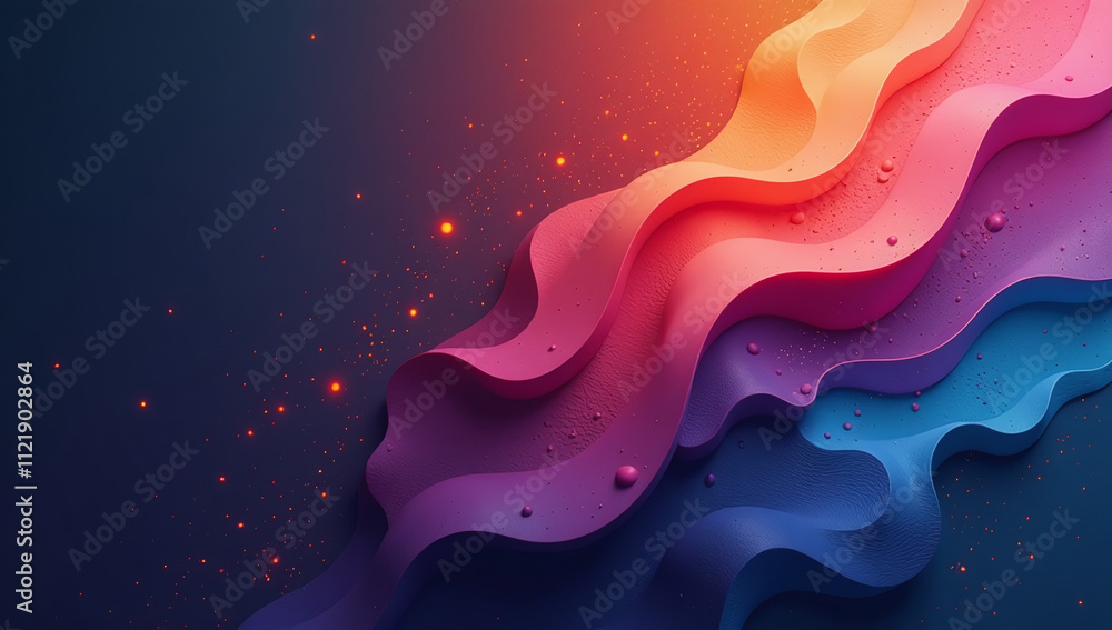 Poster colorful gradient design features textured look plenty negative space dark background poster printin