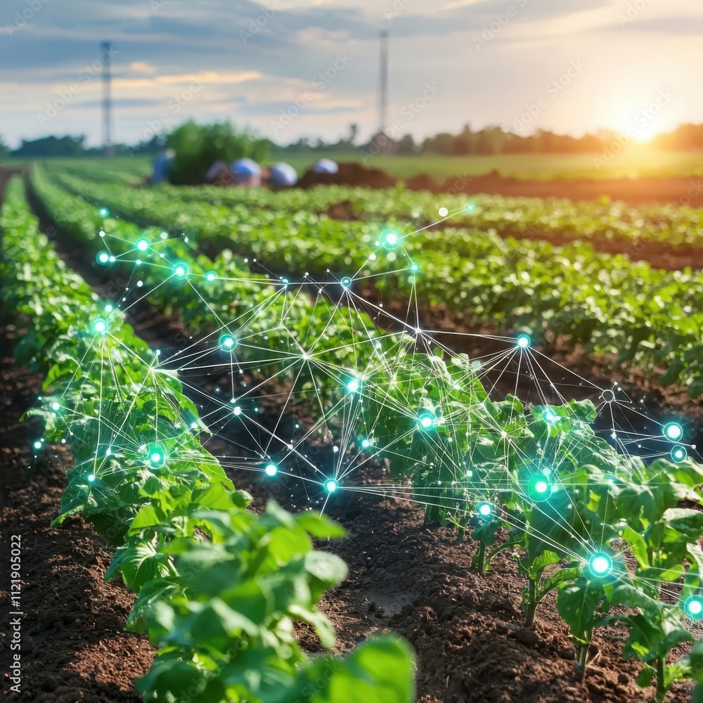 Poster enhancing crop yields through precision agriculture sensor networksadvanced monitoring technologies 
