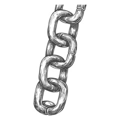 Obraz premium A Detailed Hand Drawn Illustration Of A Metal Chain