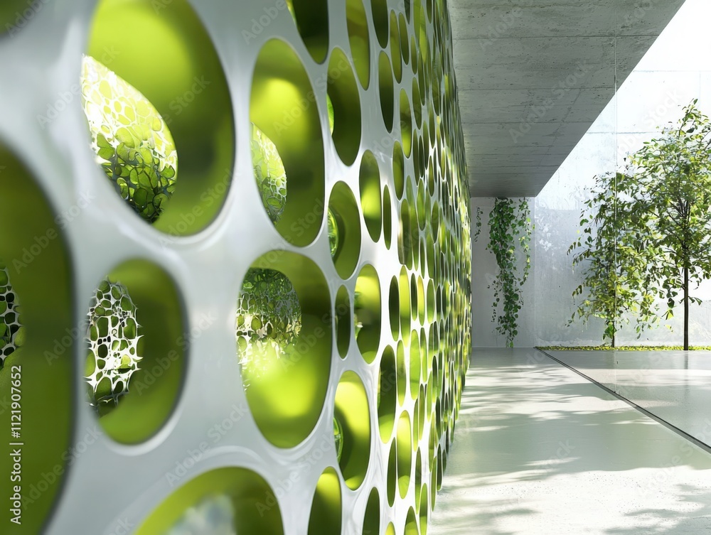 Poster implementing geometric green designminimalist carbon capture technology in professional architecture