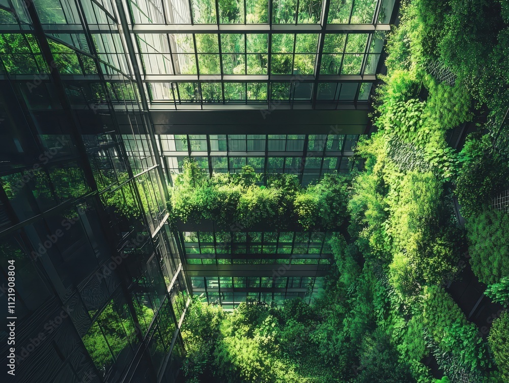 Poster exploring vertical forest architecturea soft natural urban infrastructure in green city environments