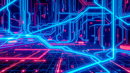Abstract Technology Background with Circuit Board Pattern