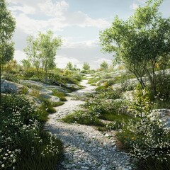 Obraz premium Innovative ecosystem restoration technologies for landscape regenerationenhancing biodiversity and sustainability in natural environments