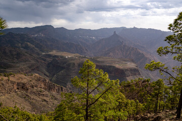 A wonderful view of the unforgettable Grancanaria Nublo rural Park, the largest natural area in...