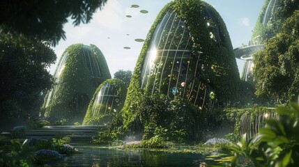 Innovative carbon capture botanical design for sustainable technology urban environments visual art green concepts