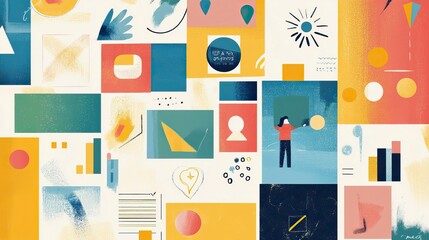 Obraz premium Year-in-Review Collage Vector Illustration, Year-in-Review Collage, Happy New Year, New year eve, Happy Christmas 