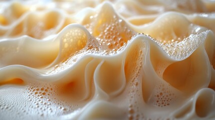 Abstract Close-Up of Creamy, Bubbly Substance