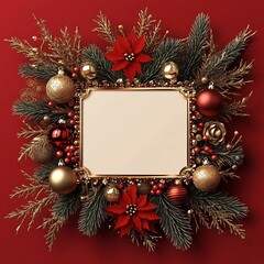 Luxurious Christmas Wreath with Golden Ornaments and Festive