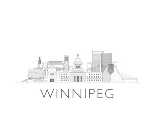Naklejka premium Winnipeg skyline cityscape vector illustration