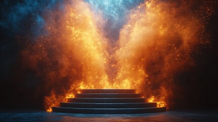 Fiery Steps, Abstract Background.