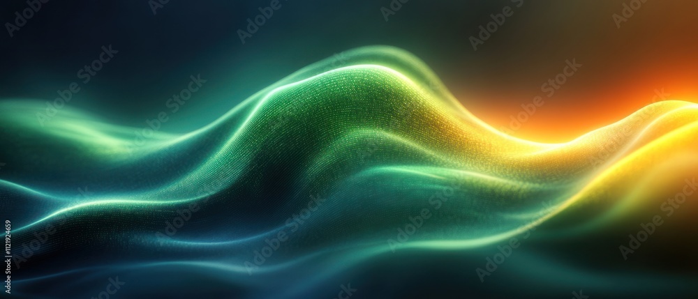Poster abstract waves of color and light create a serene atmosphere