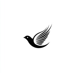 Obraz premium Stylized black bird in flight, minimalist design.