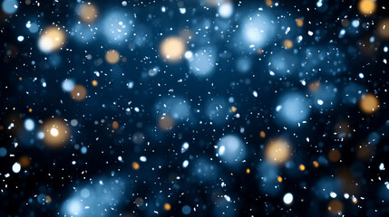 Falling snowflakes isolated on a transparent background, showcasing a heavy snowfall effect.